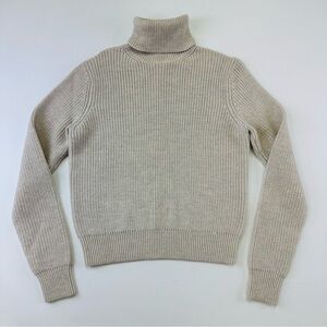 Aritzia Wilfred Laurel merino wool womens turtleneck size Small neutral ribknit
